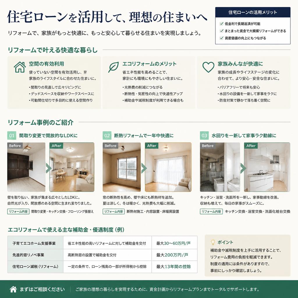 理想をカタチに!住宅リフォームで家族の暮らしを豊かに
