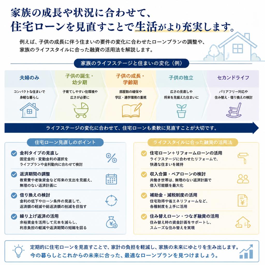 家族構成の変化に応じた柔軟なローンプランの選び方