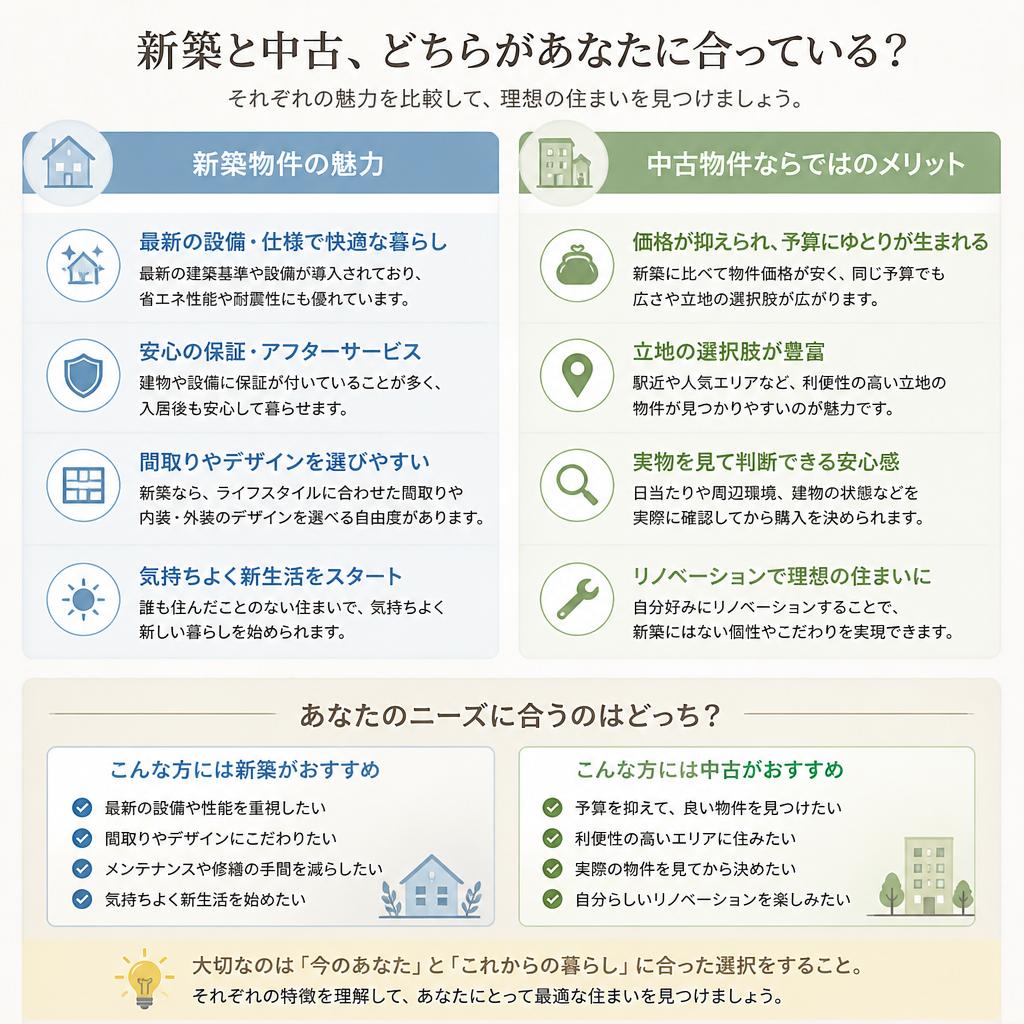 2. 新築か中古か: それぞれの利点