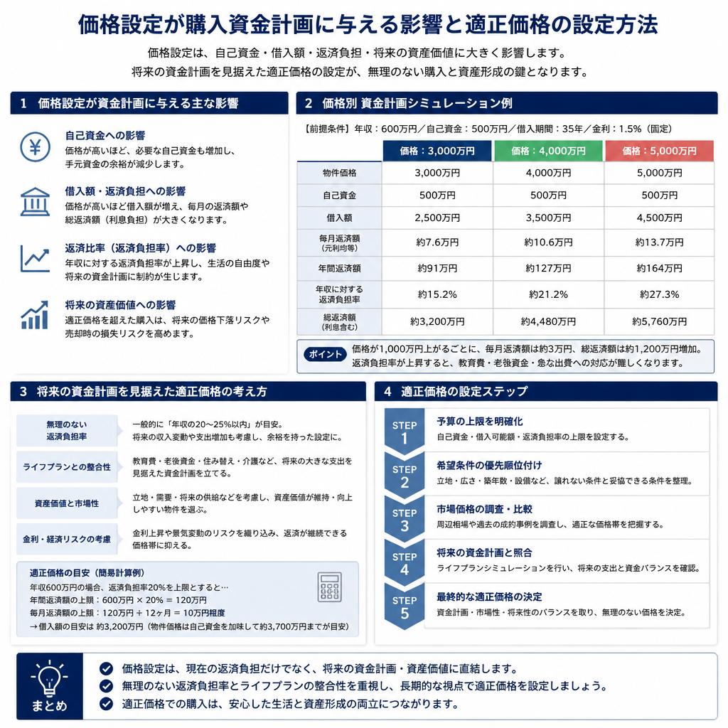 購入資金計画の見直しと価格設定