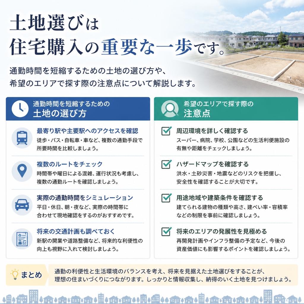理想の土地選びと通勤のバランス