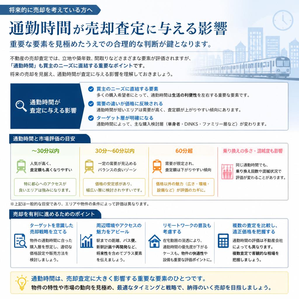 売却査定時の通勤時間の考慮