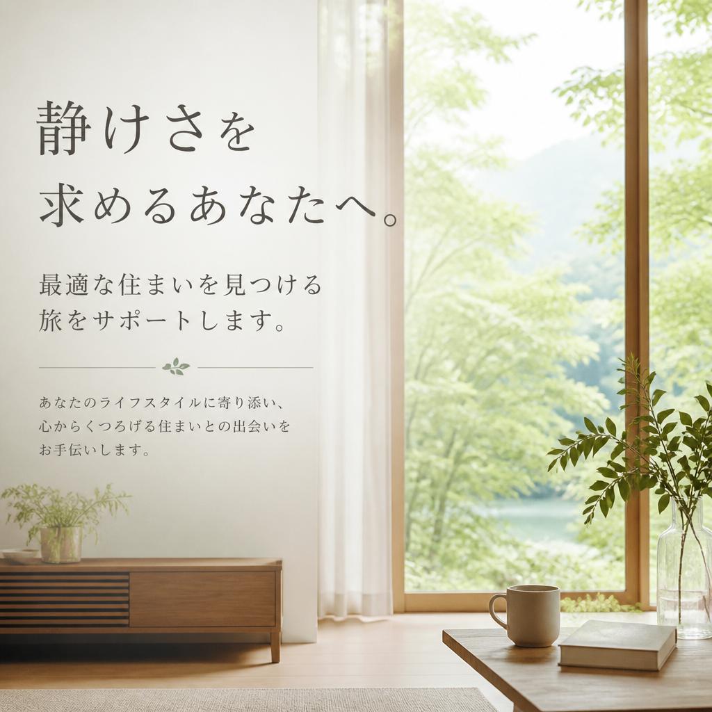 静けさを求めるあなたへ。最適な住まいを見つける旅をサポートします。