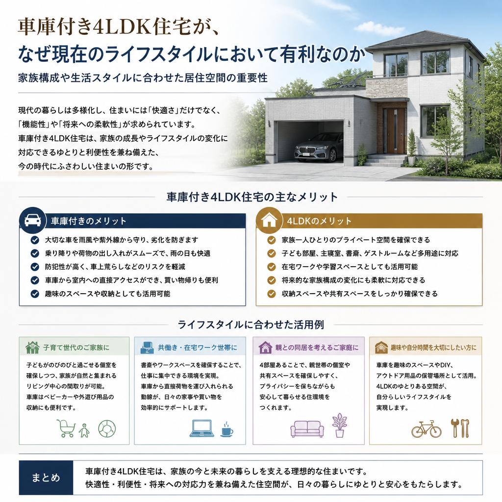 車庫付き4LDK住宅のメリット