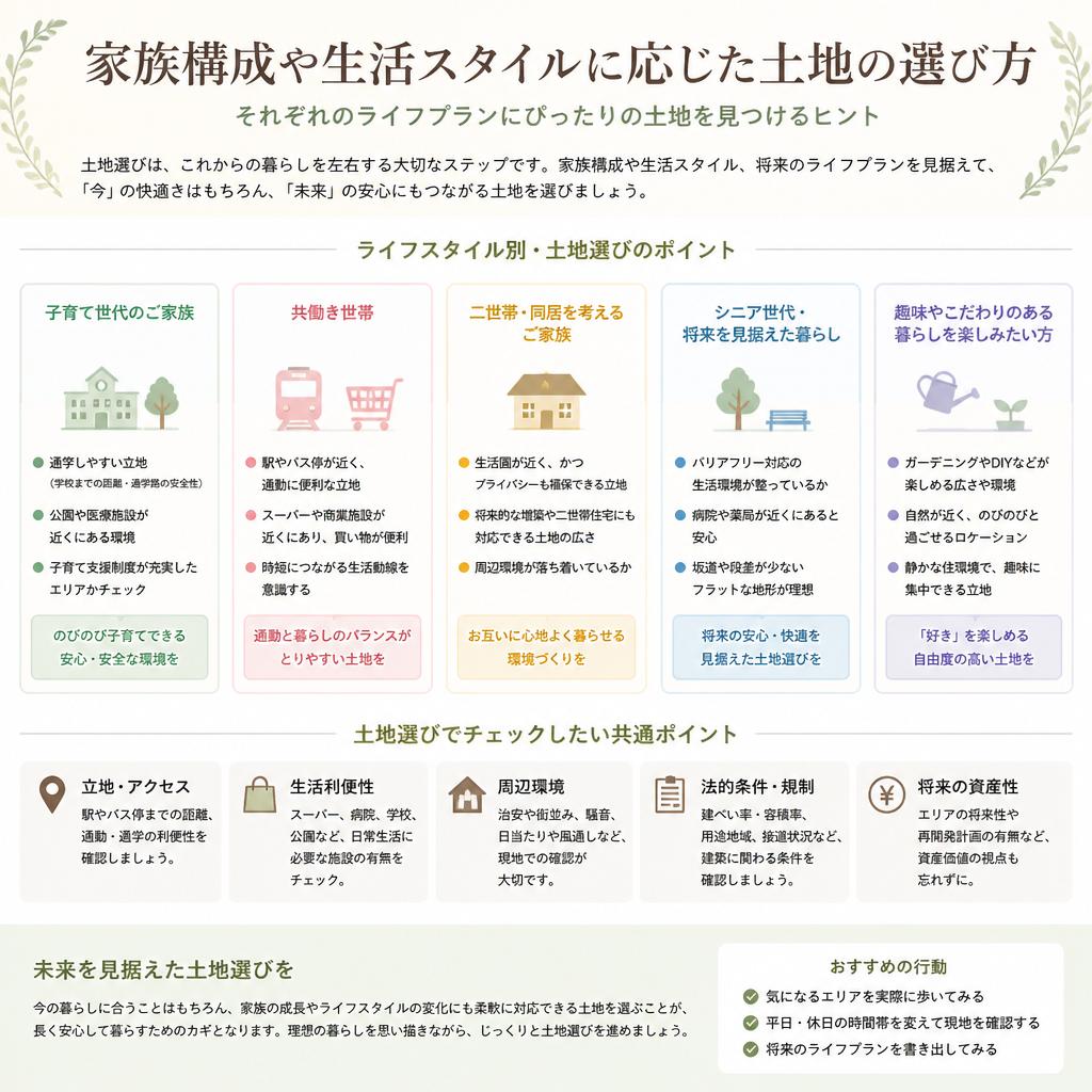 生活スタイルに合わせた土地選び