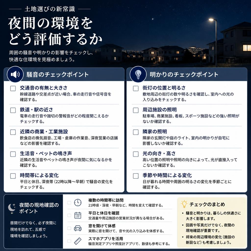 土地購入時に重要な夜間環境の評価