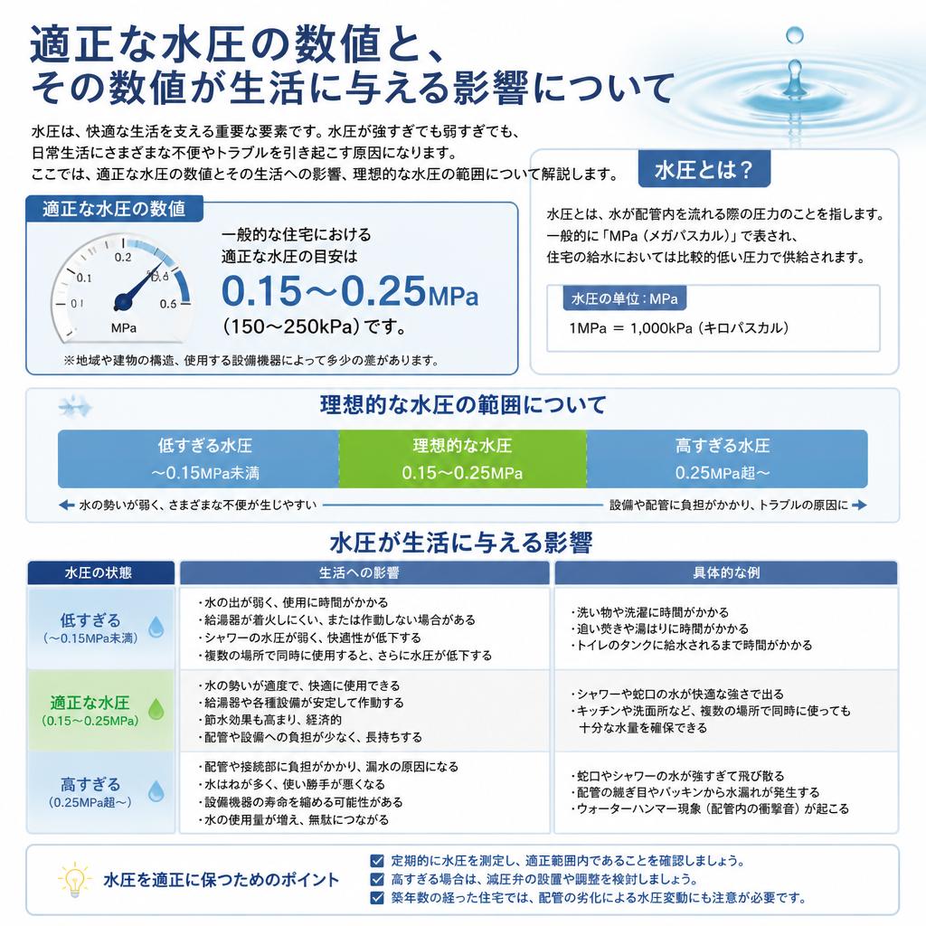 適切な水圧の基準とは？