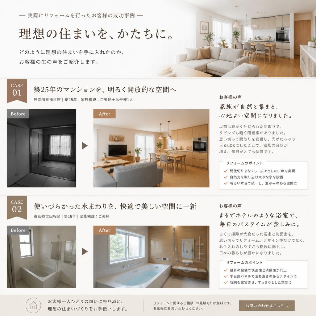 成功事例：お客様の声