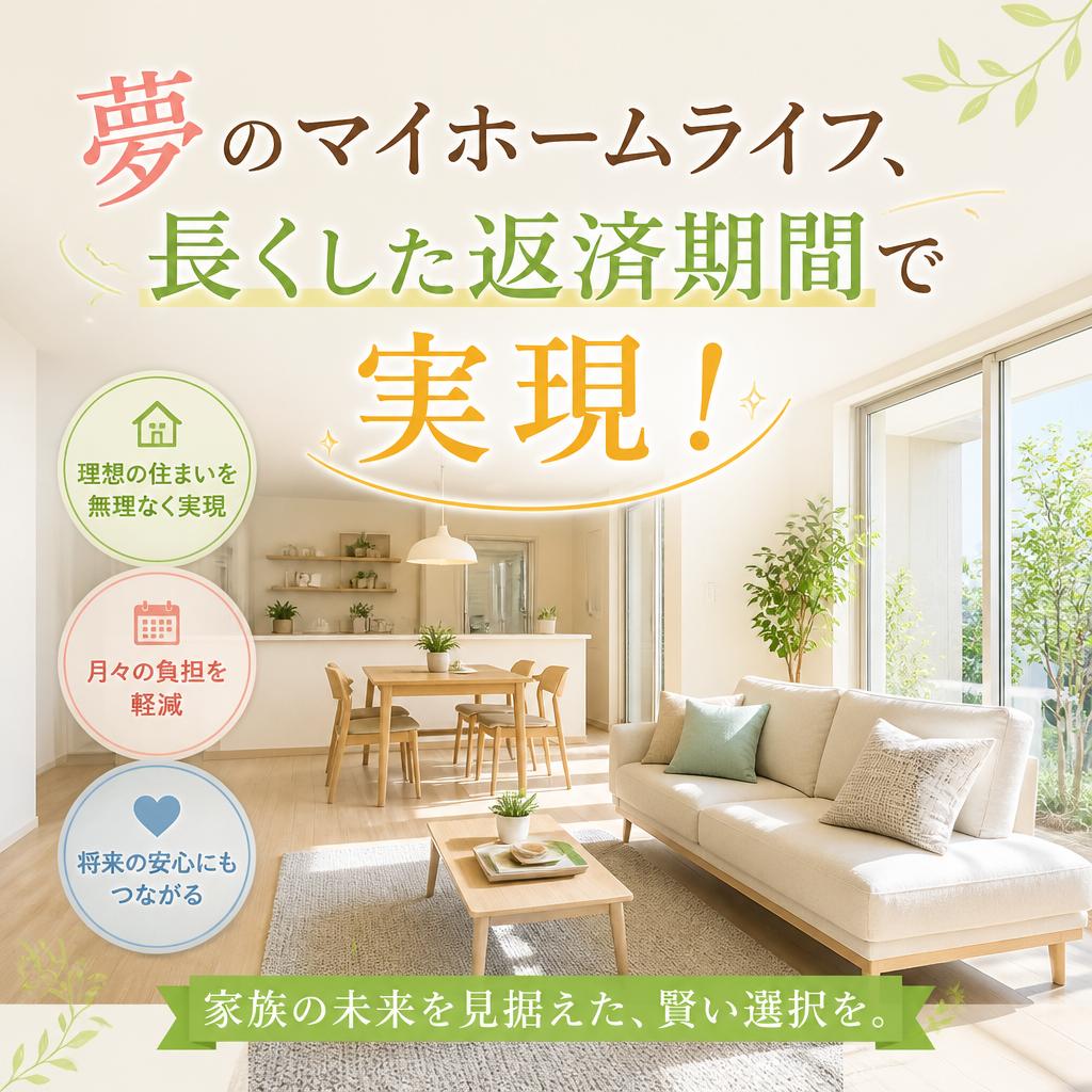 夢のマイホームライフ、長くした返済期間で実現！
