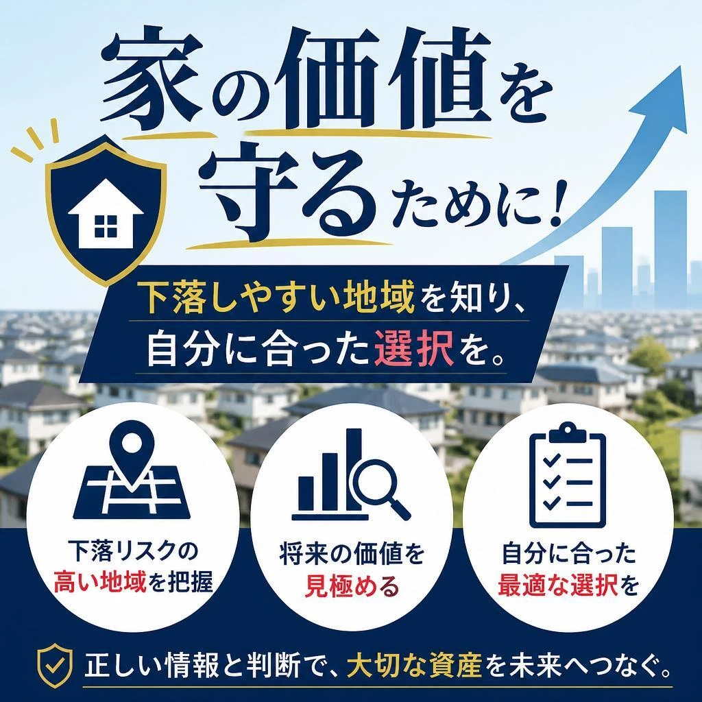 家の価値を守るために！下落しやすい地域を知り、自分に合った選択を。