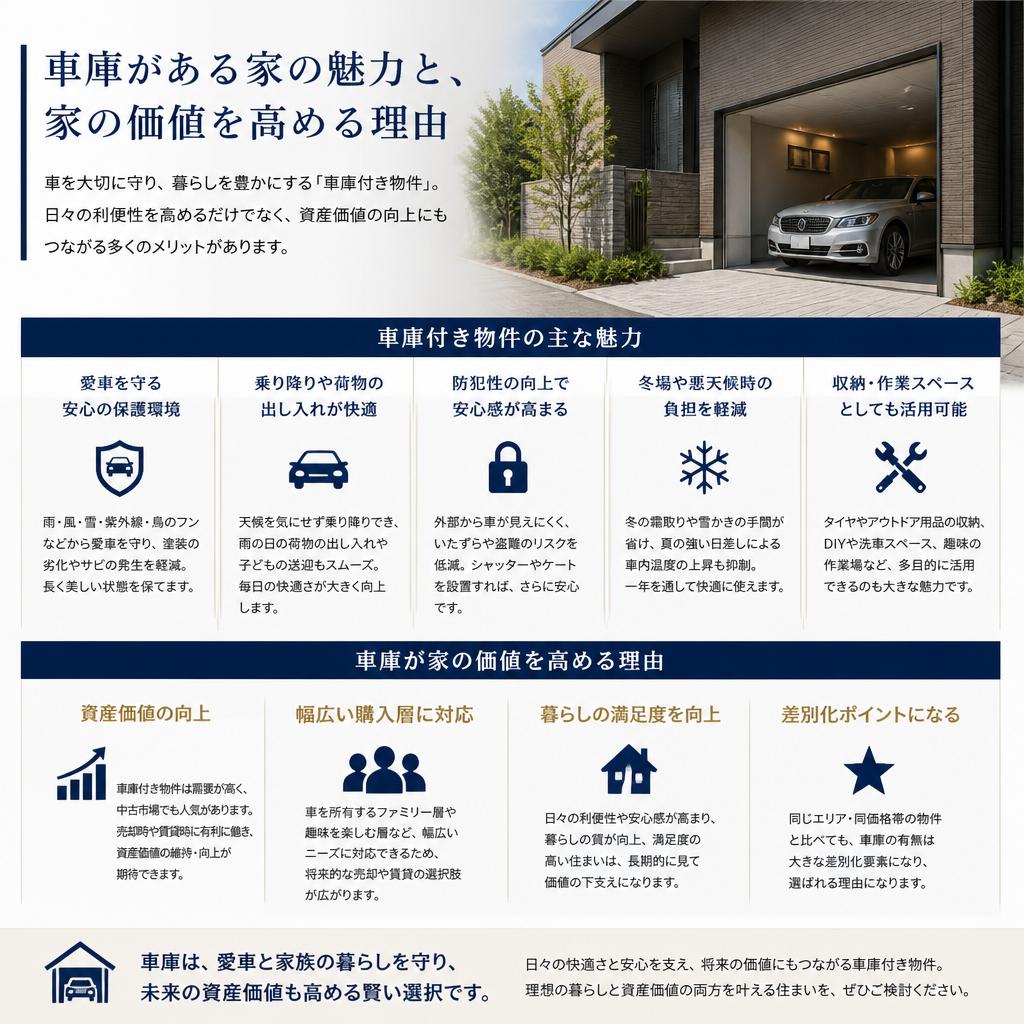 2. 車庫付き物件のメリット
