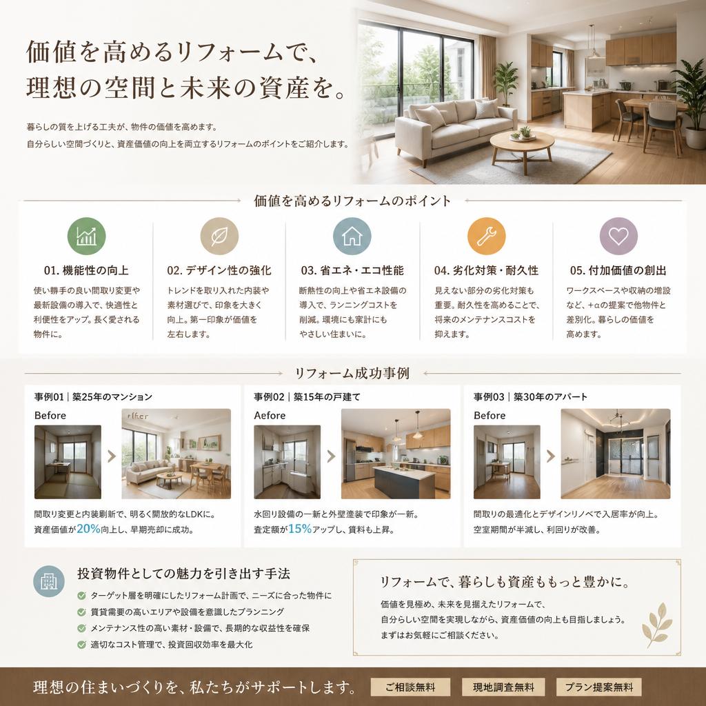 リフォームで価値を向上させる