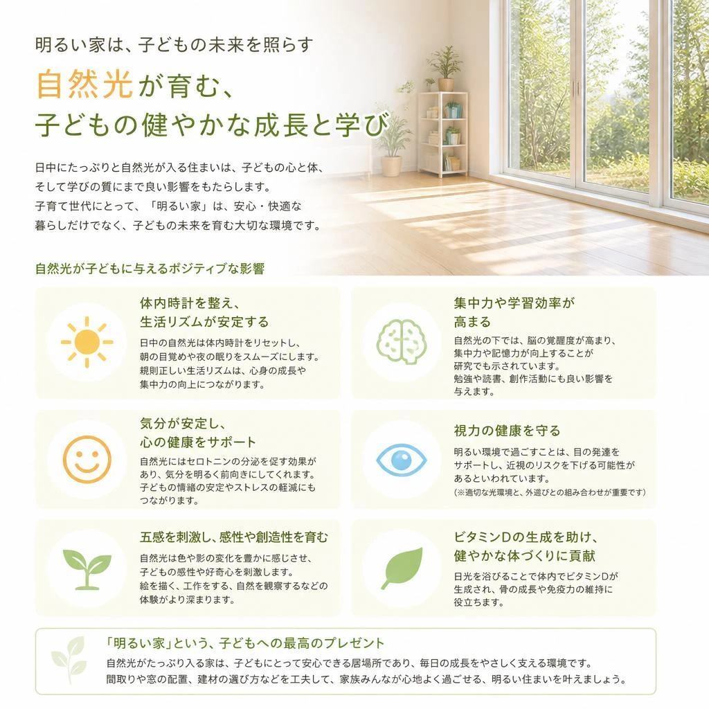 子育てにおける採光の影響