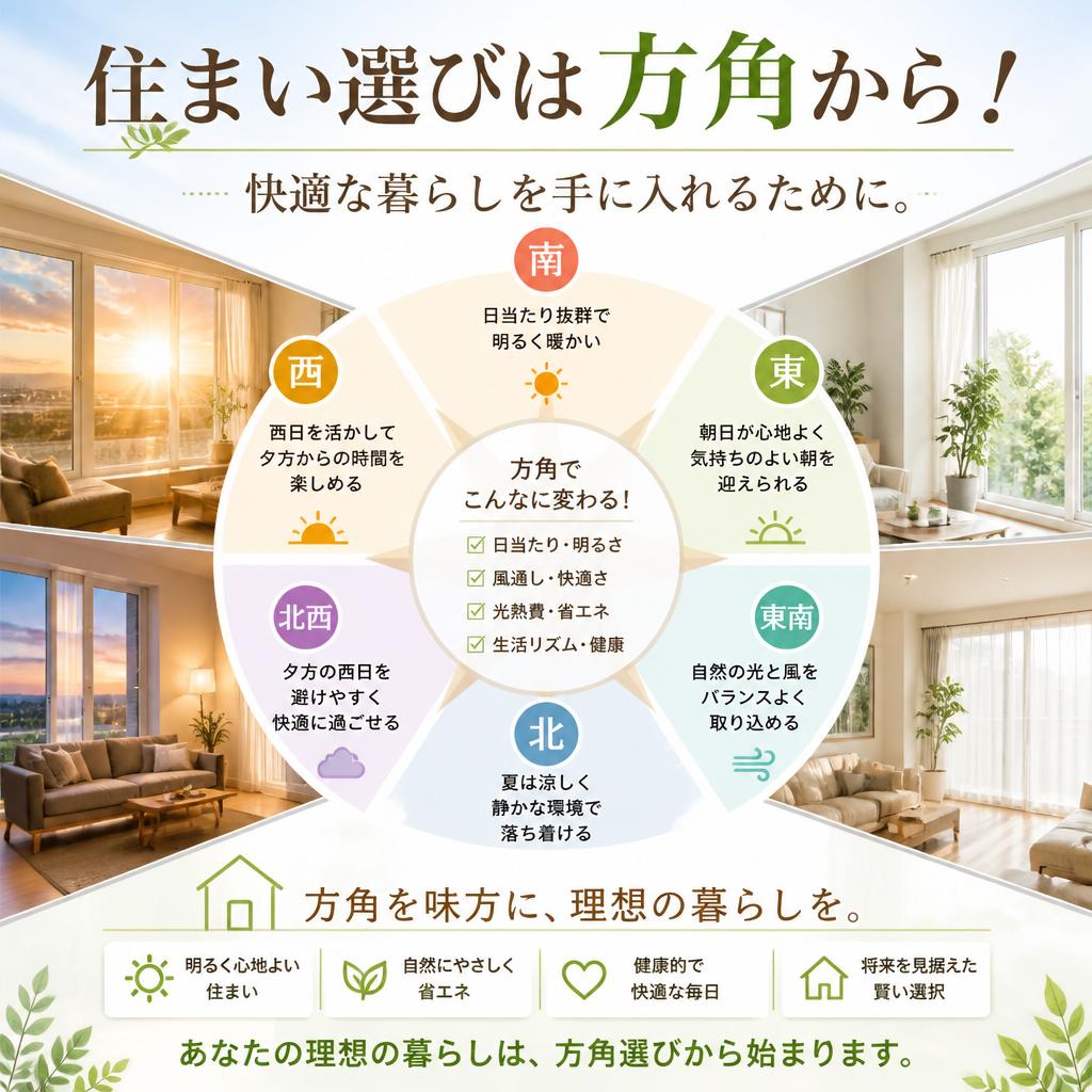 住まい選びは方角から！快適な暮らしを手に入れるために。