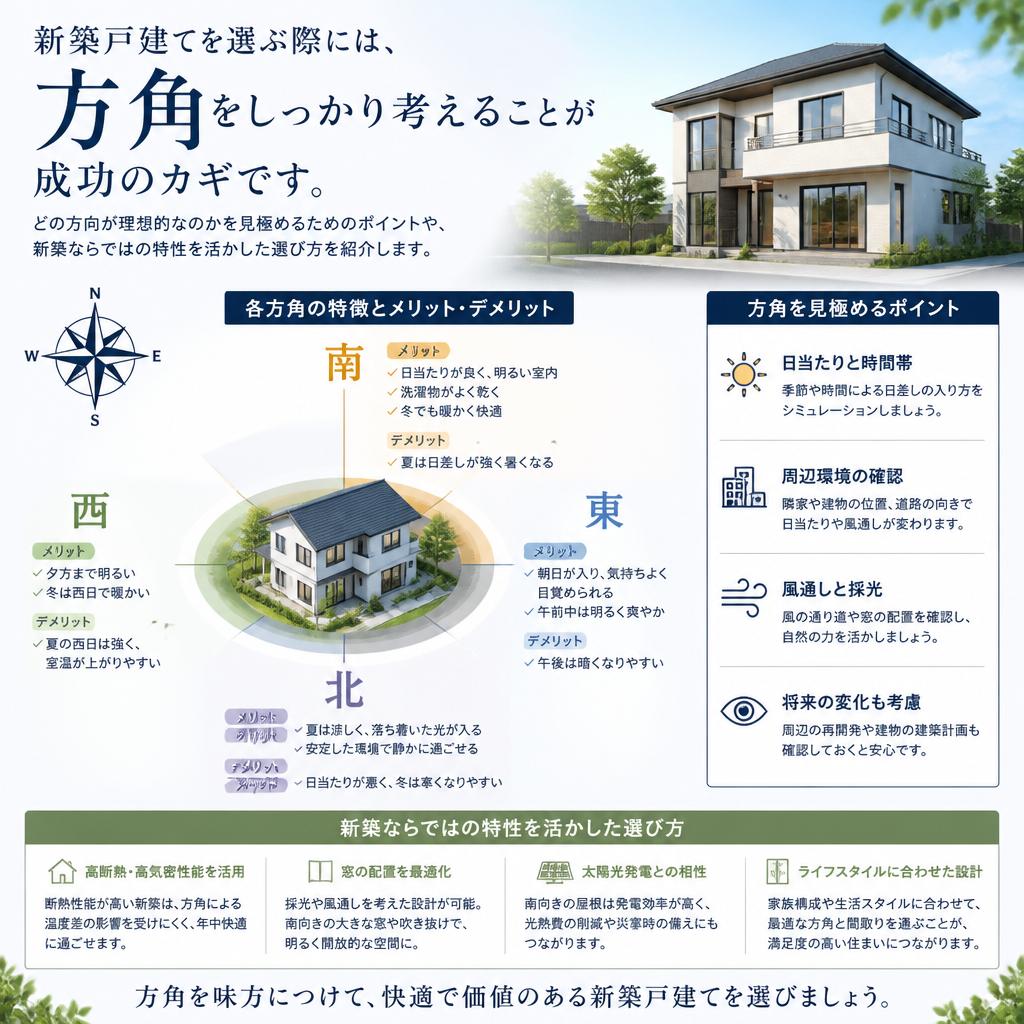 新築戸建て選びにおける方角の考慮点