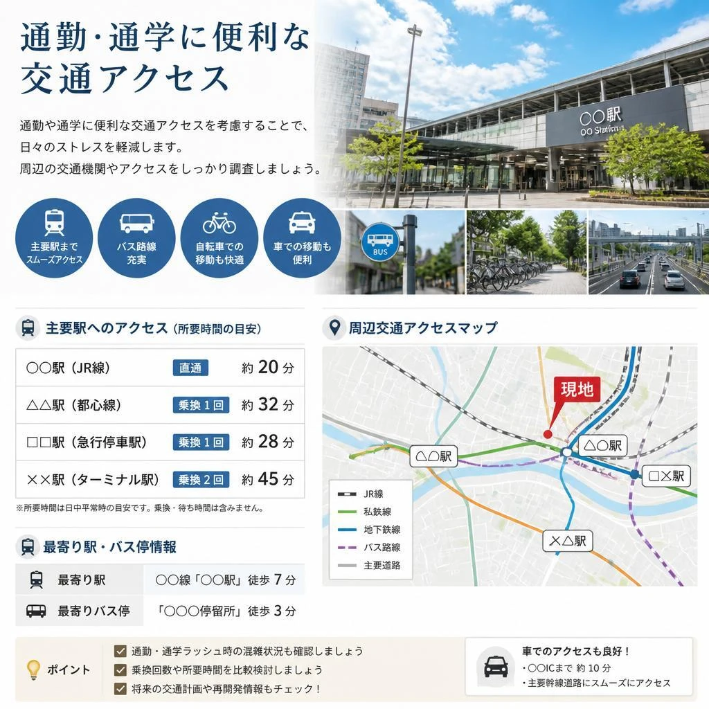 4. 交通アクセスの良さは不可欠