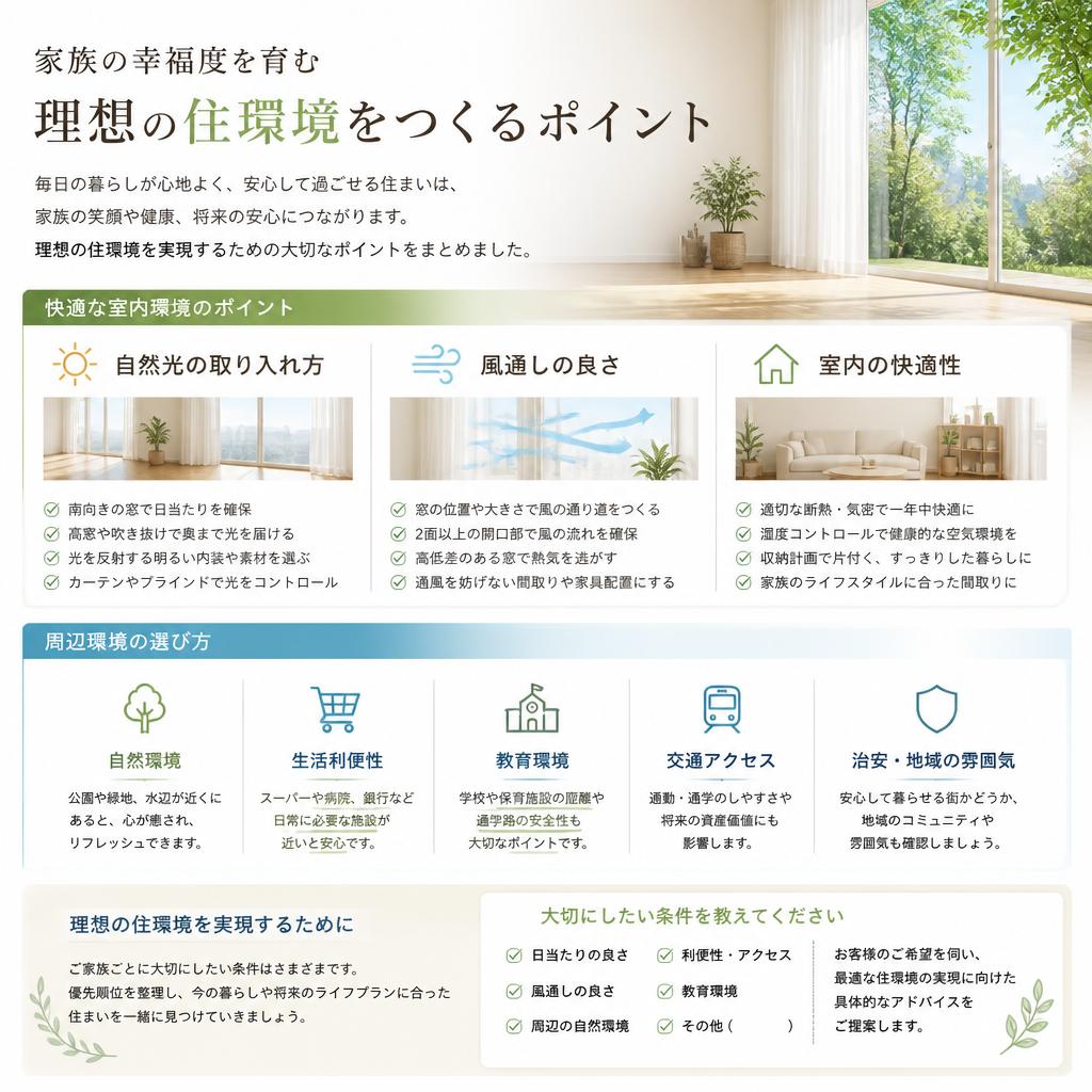 理想の住環境を実現するためのポイント
