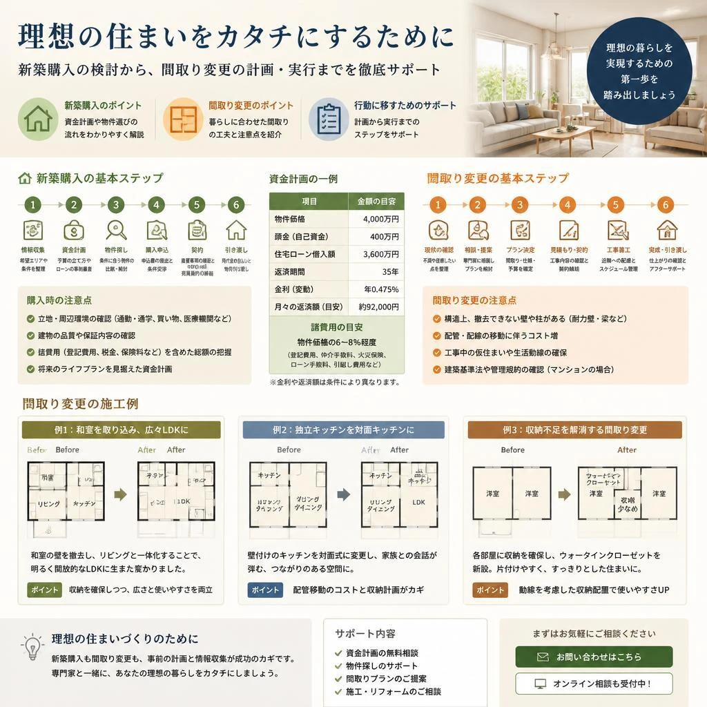 新築購入と間取り変更の効果的な方法