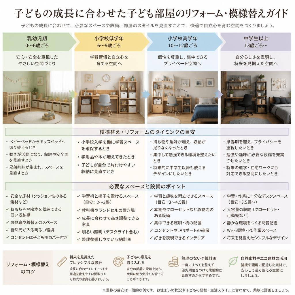 成長に合わせた部屋の変化
