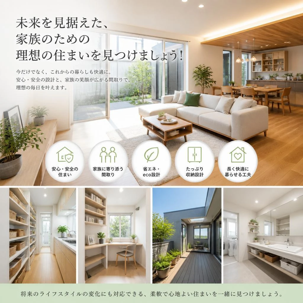 未来を見据えた、家族のための理想の住まいを見つけましょう！