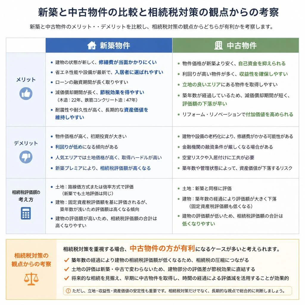 新築物件 vs 中古物件：どちらが効果的か？