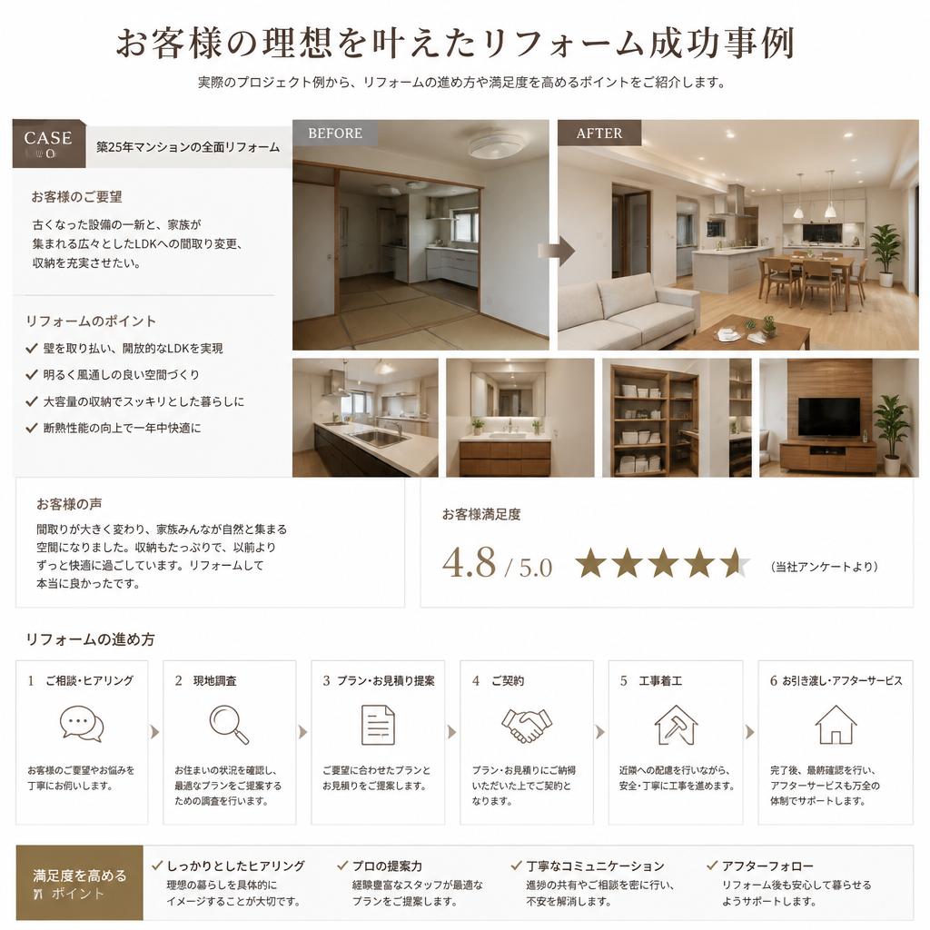 リフォームの成功事例とお客様の声
