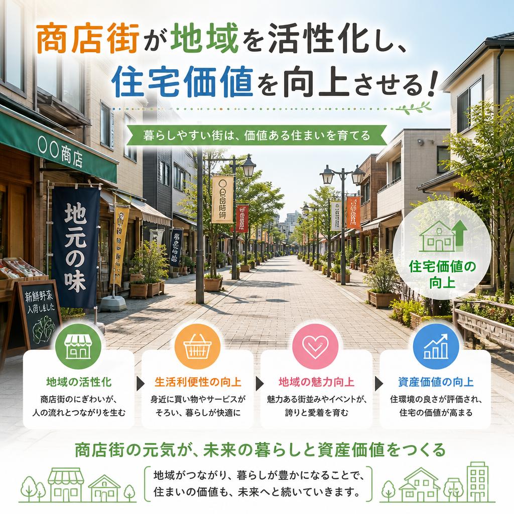 商店街が地域を活性化し、住宅価値を向上させる！