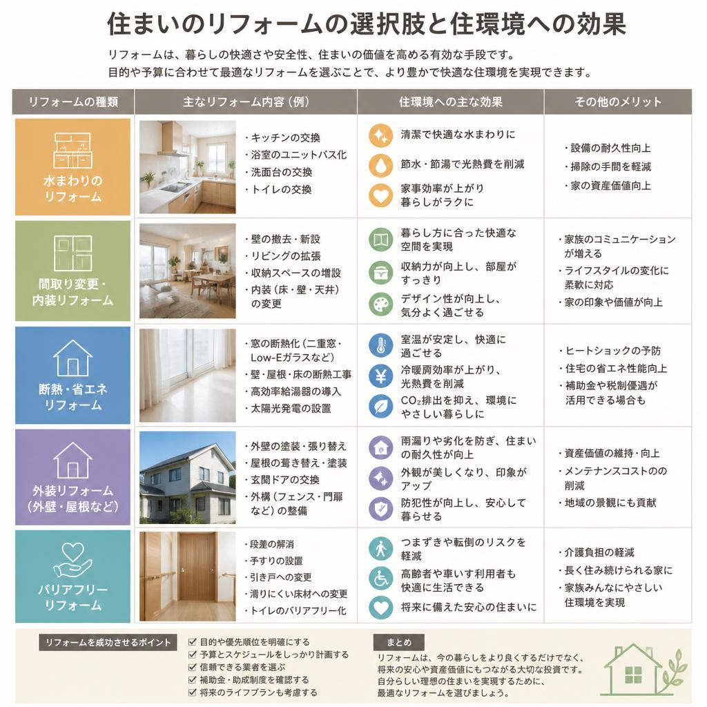 リフォームの選択肢とその効果