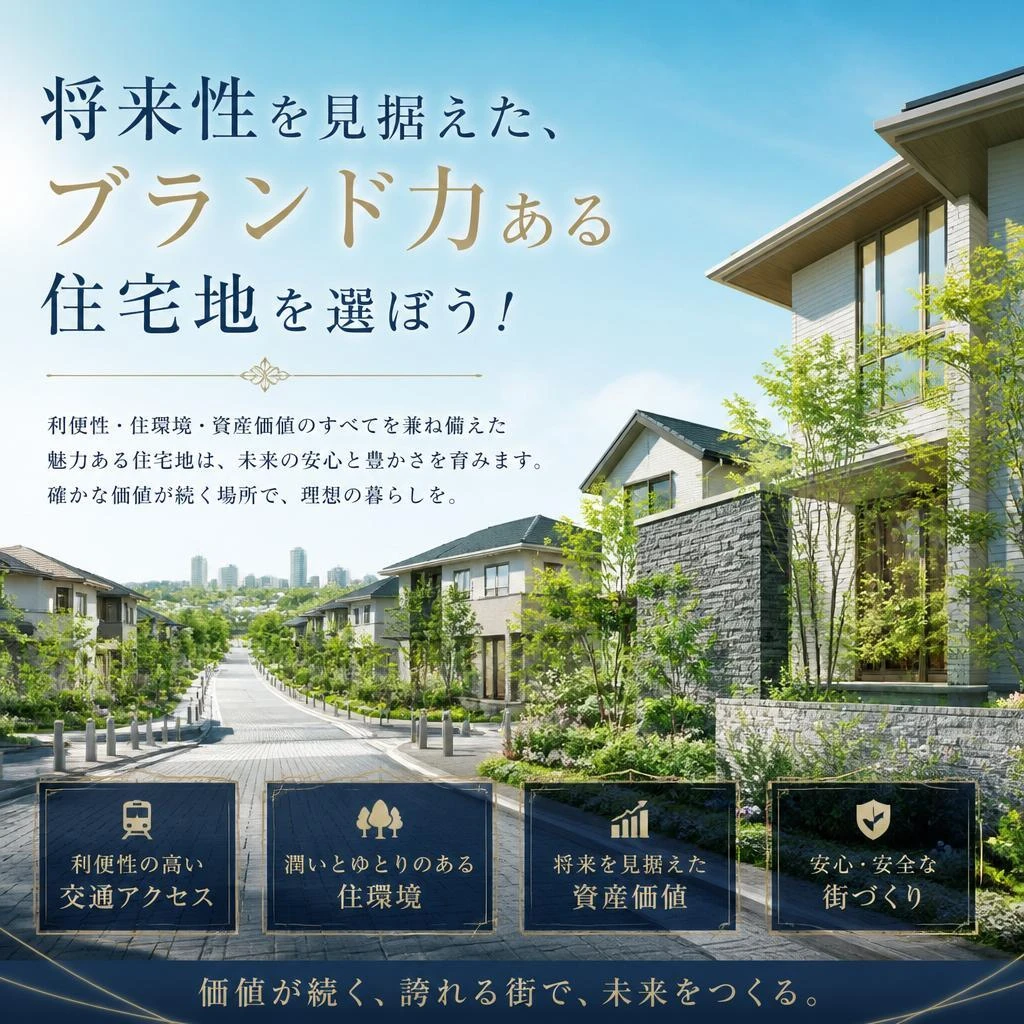将来性を見据えた、ブランド力ある住宅地を選ぼう！