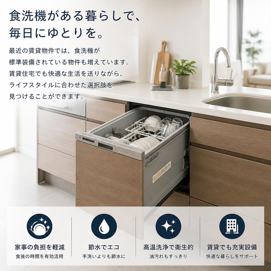 賃貸物件でも食洗機付き！