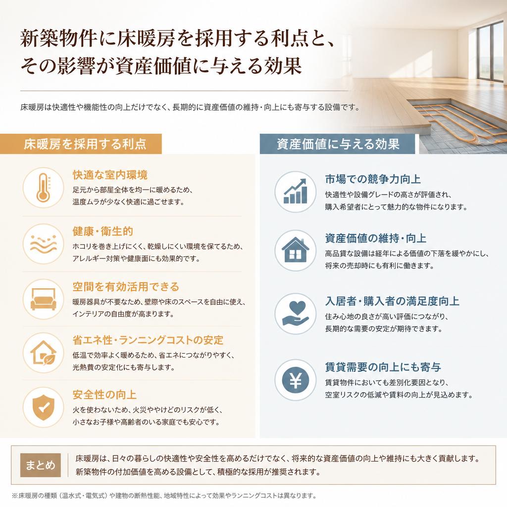 新築物件における床暖房のメリット