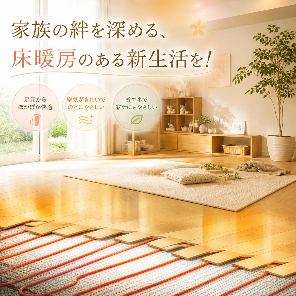 家族の絆を深める、床暖房のある新生活を！