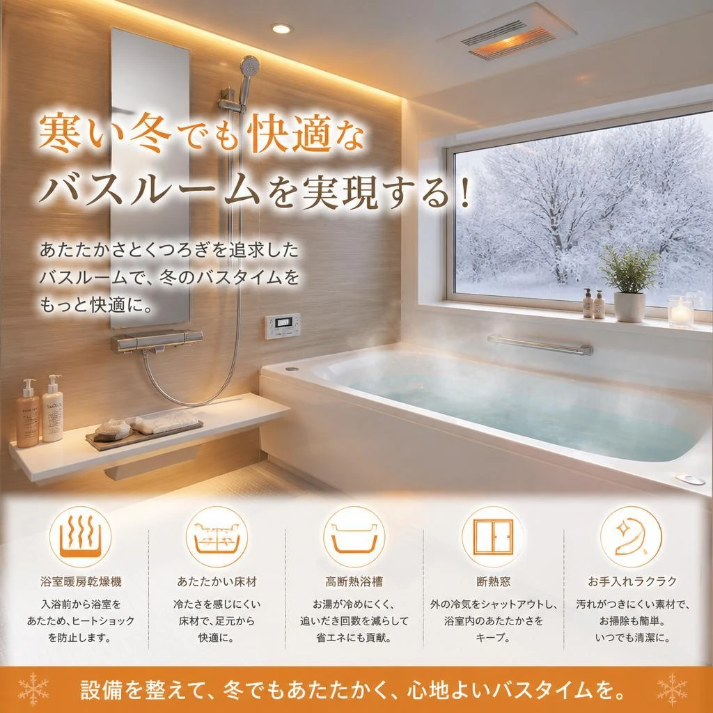 寒い冬でも快適なバスルームを実現する！