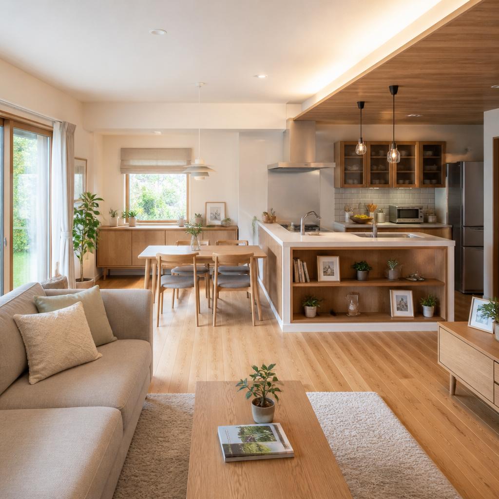 家族の絆を深める、対面キッチンのある住まい