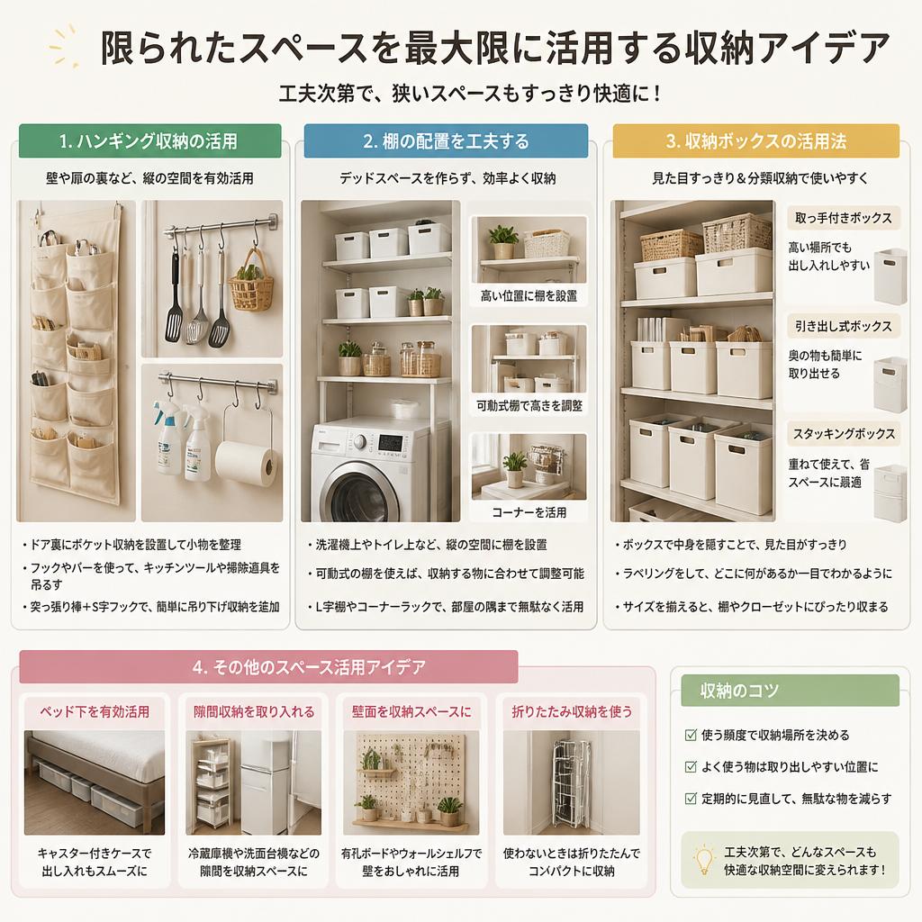 収納アイデア：スペースを無駄にしない方法