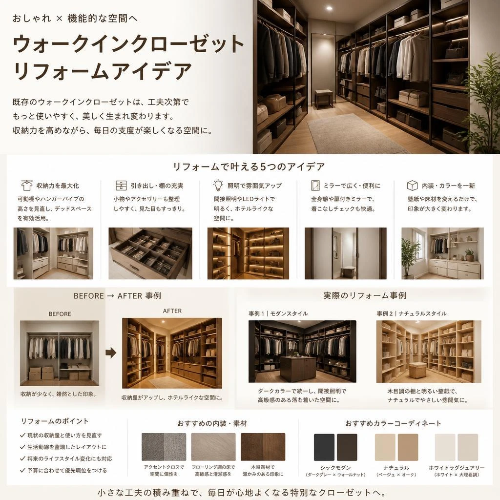 リフォームアイデア：おしゃれで機能的に改善