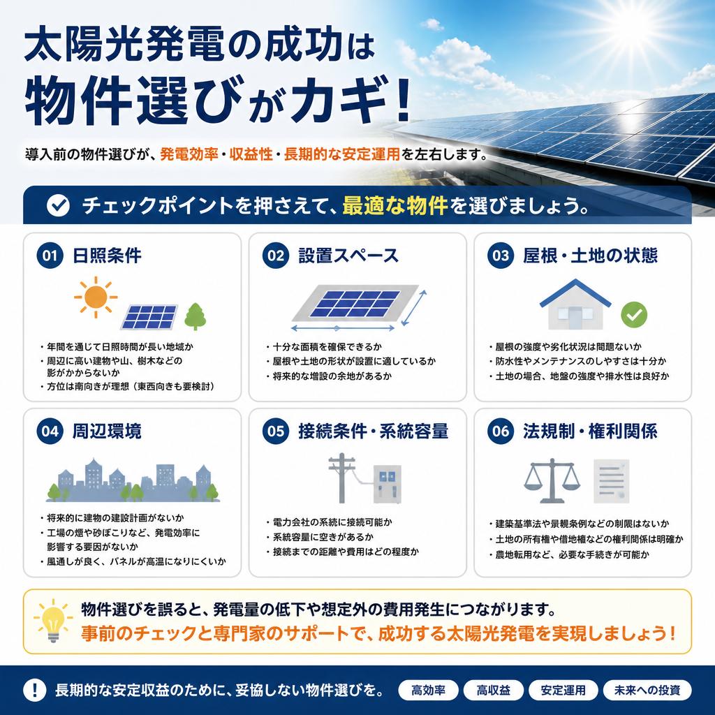 物件選びのポイントと太陽光発電の相性