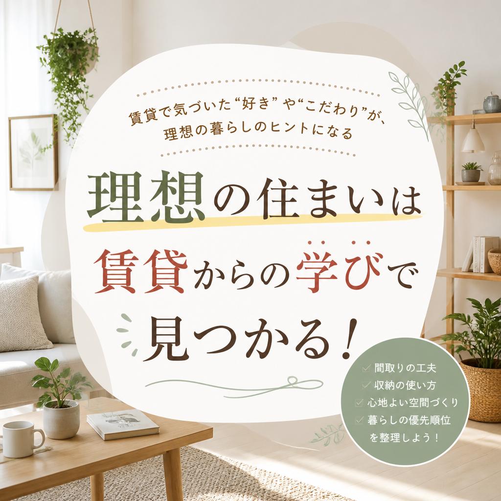 理想の住まいは賃貸からの学びで見つかる！