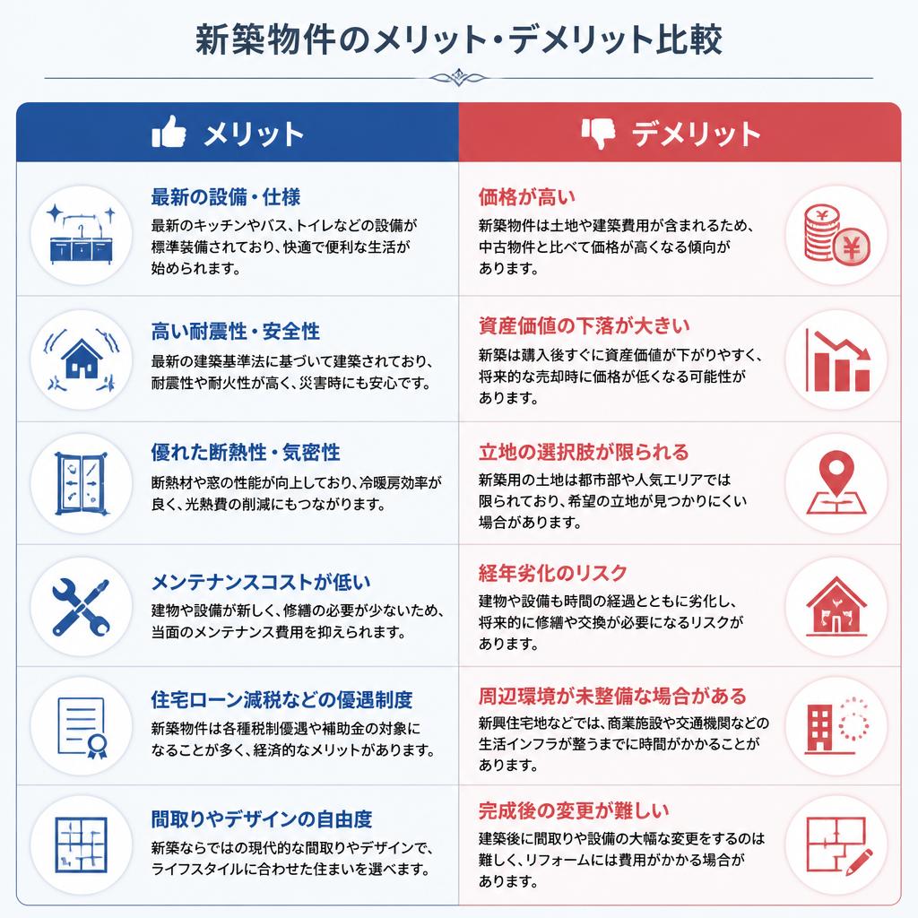 2. 新築物件の魅力とデメリット