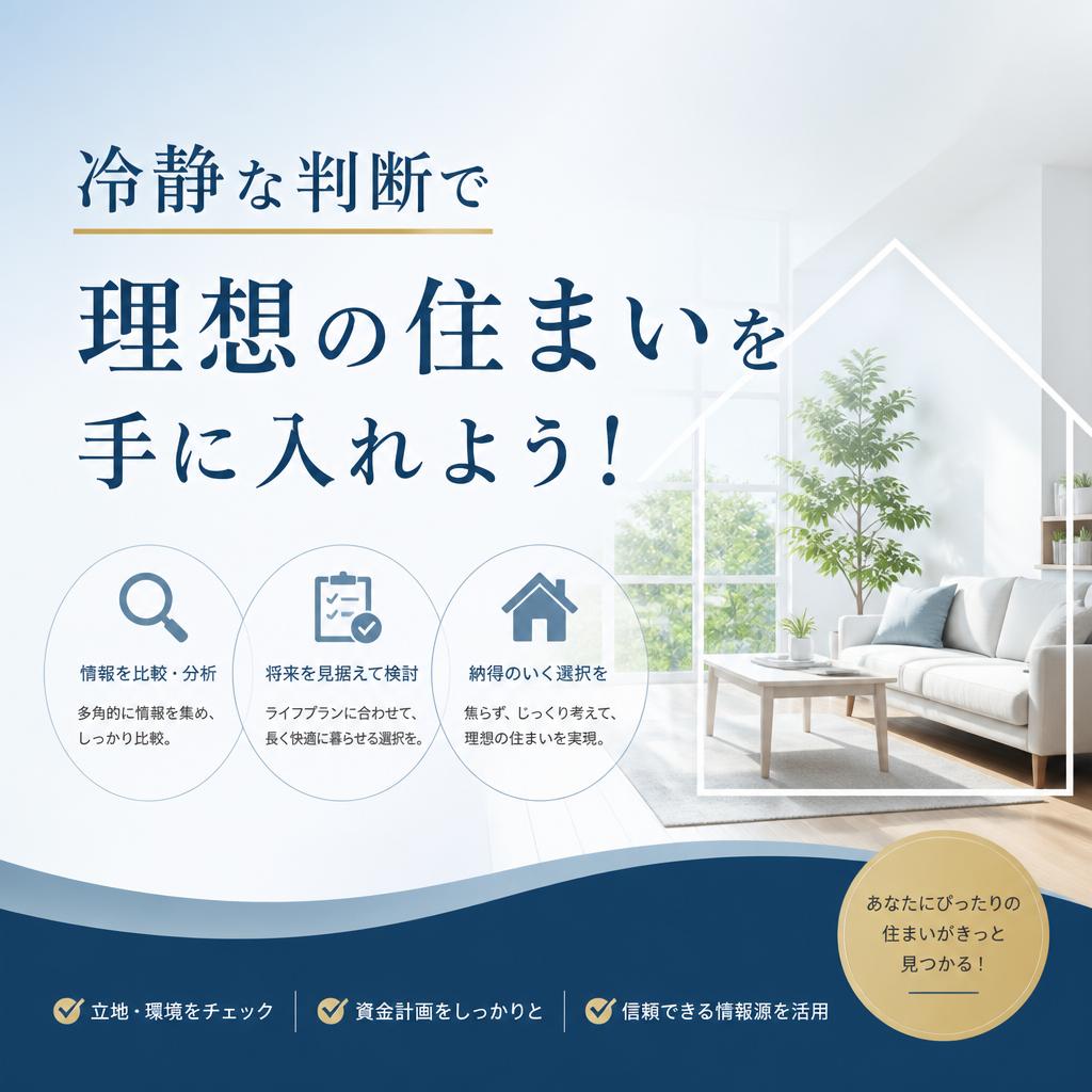 冷静な判断で理想の住まいを手に入れよう！