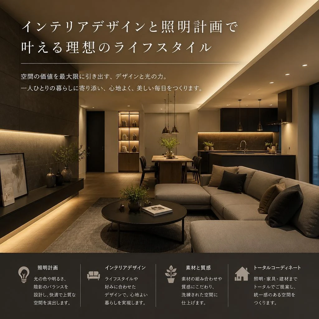 インテリアデザインと照明計画で叶える理想のライフスタイル