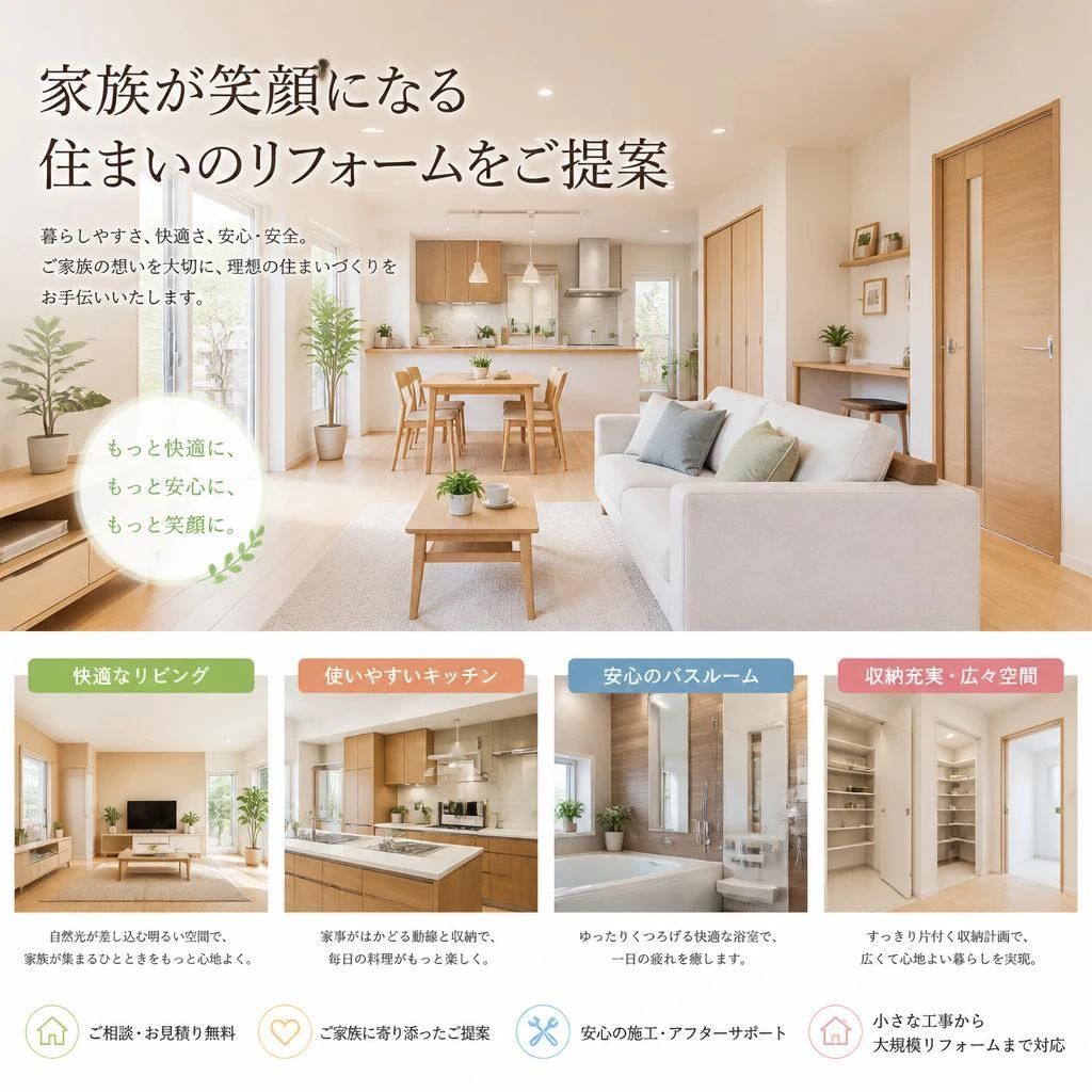 家族が笑顔になる住まいのリフォームをご提案