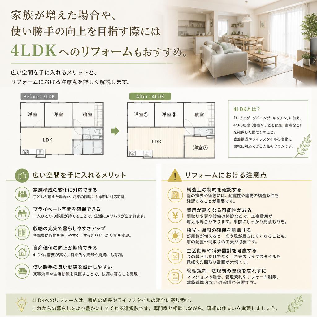 より広々とした4LDKへのリフォーム