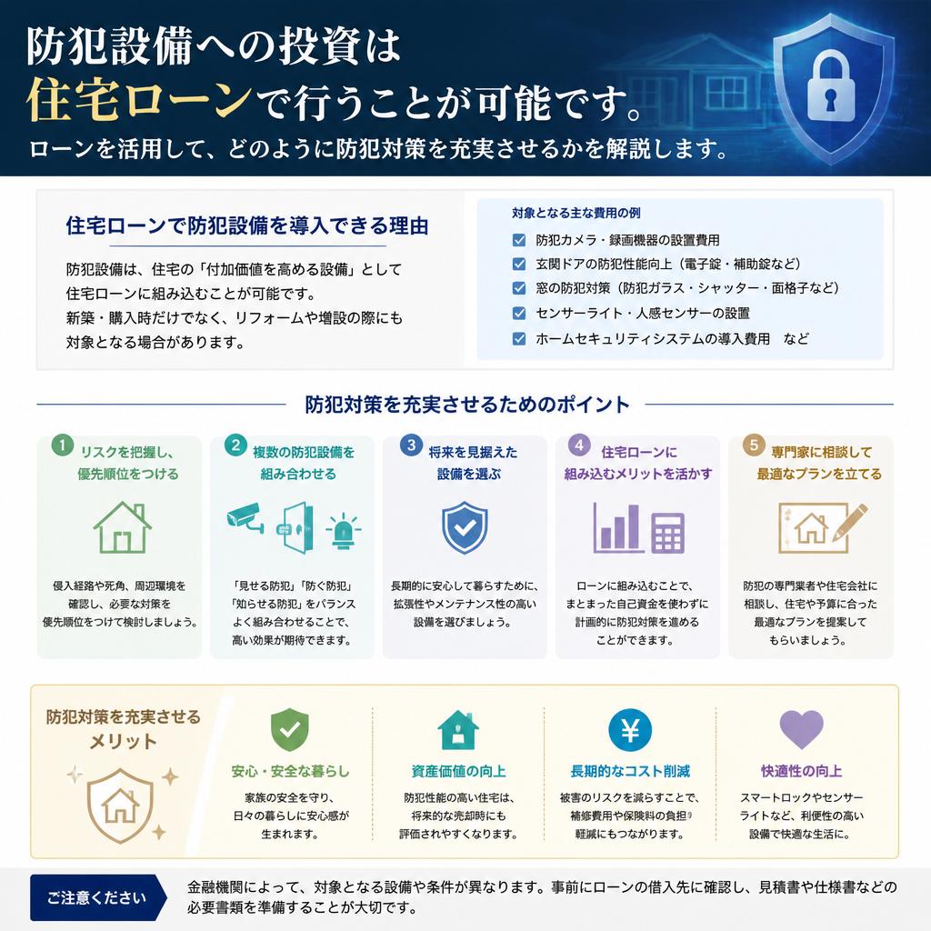 3. 住宅ローンを活用した防犯設備の導入