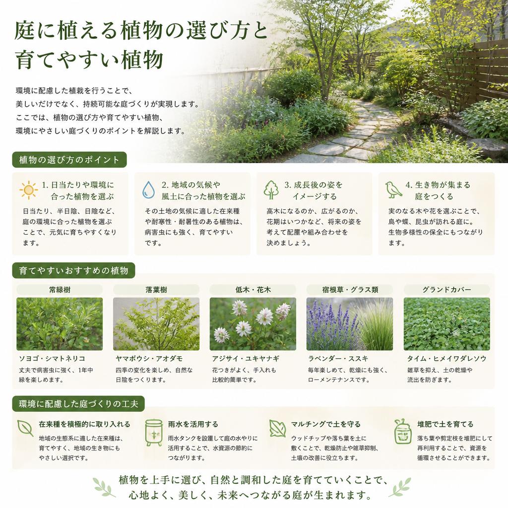 3. 植栽の選び方と配慮