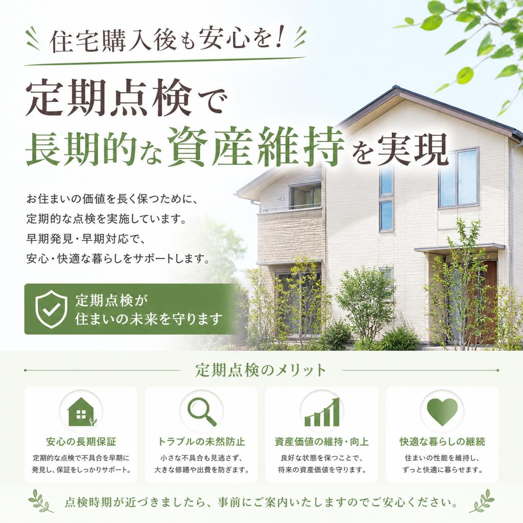 住宅購入後も安心を！定期点検で長期的な資産維持を実現