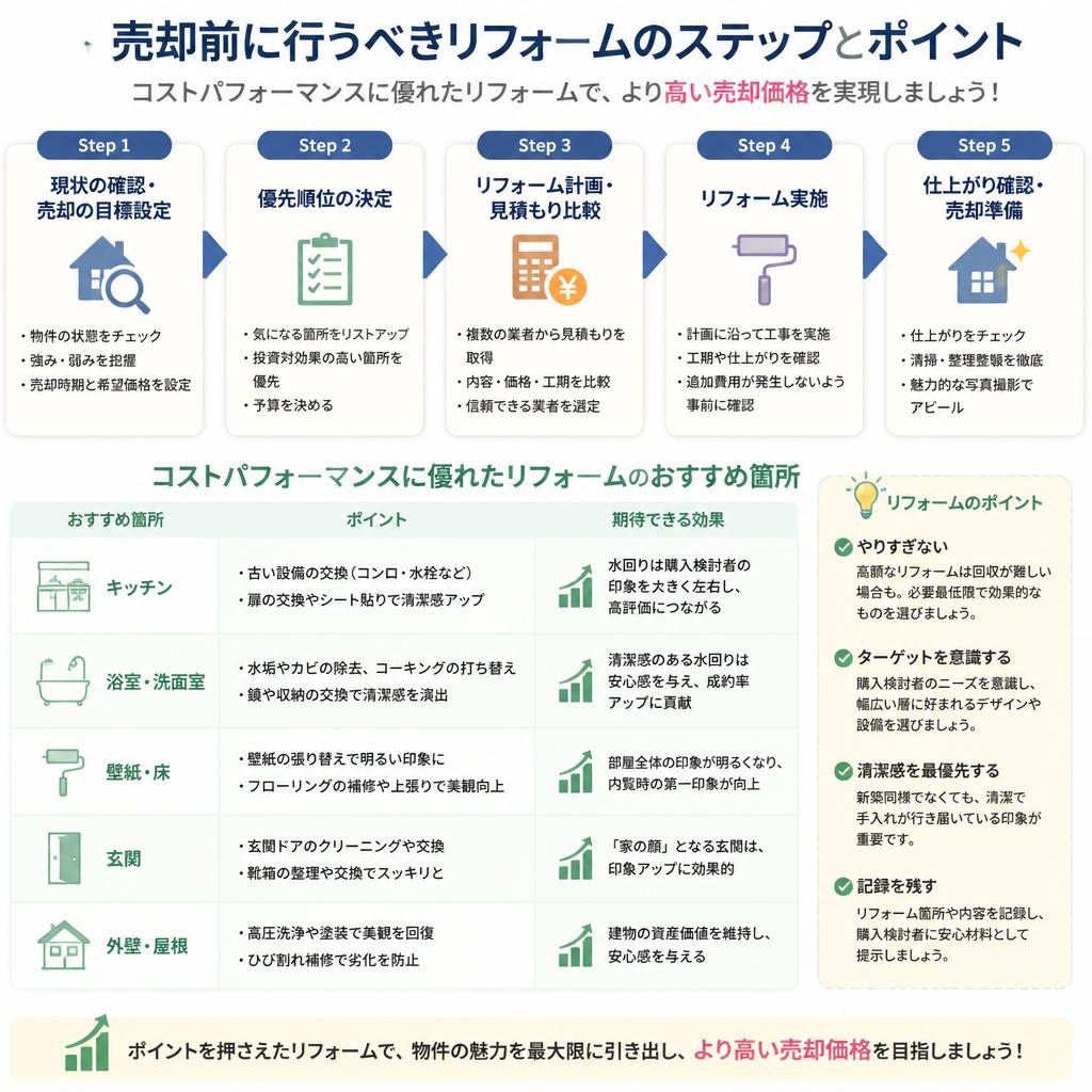 売却時に知っておくべきリフォームのポイント