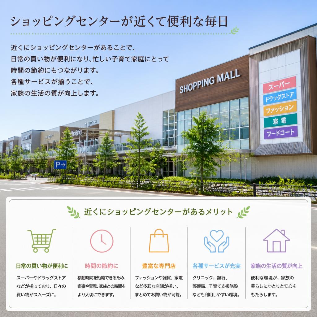 生活の利便性を高めるショッピングセンター