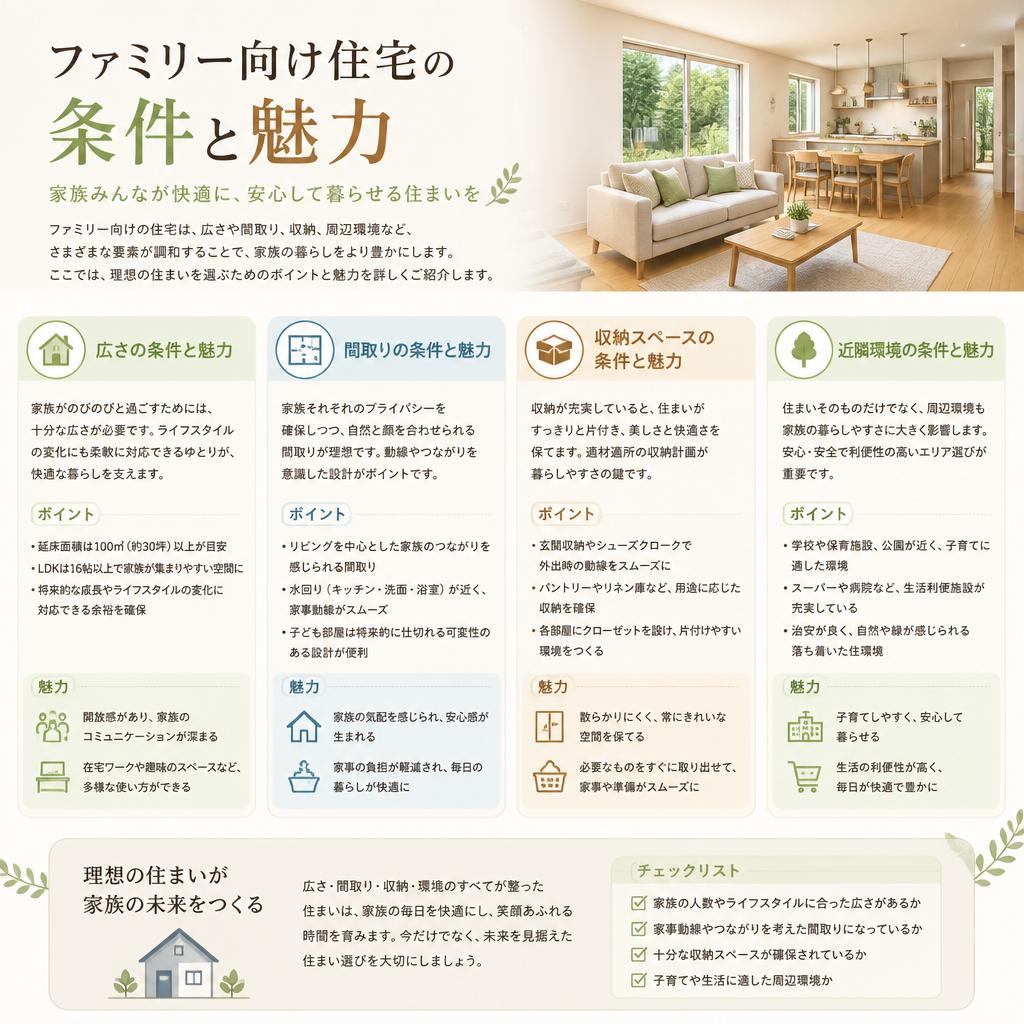 ファミリーに最適な住宅の条件
